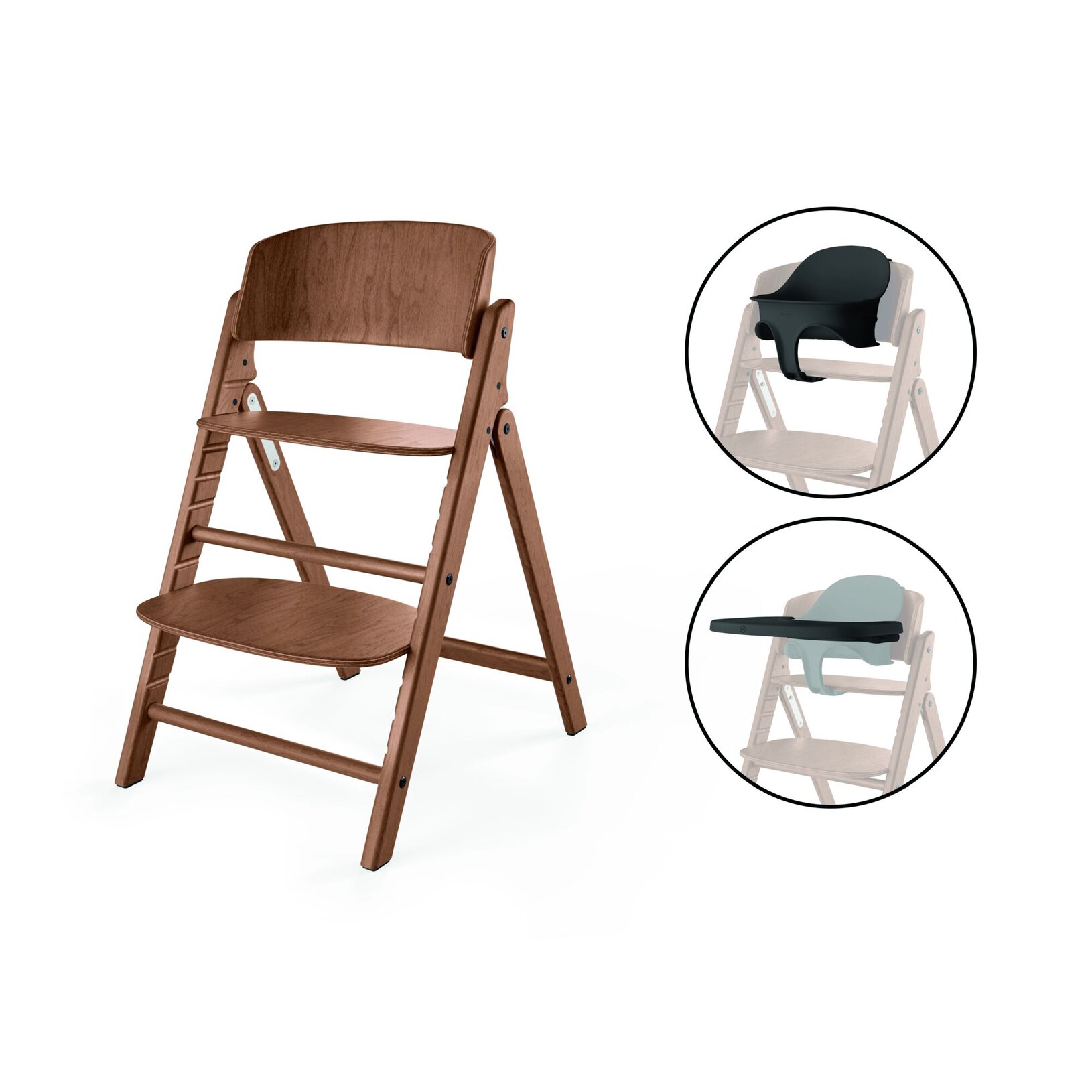 Chaise haute Cybex Click & Fold 3-en-1 - Marron