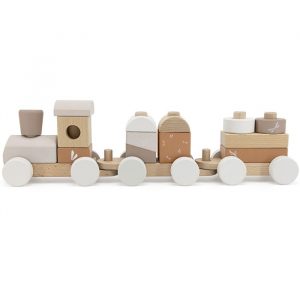Train à empiler en bois Label Label - Nougat