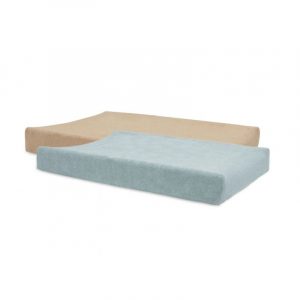Housse matelas à langer éponge duo 2 unités - Sea Green & Biscuit