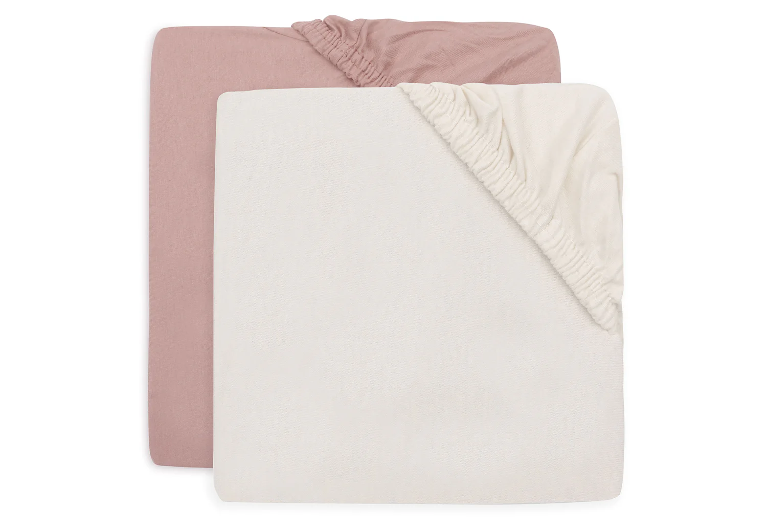 Drap-housse jersey 2 unités - Wild rose /Ivory 60x120cm