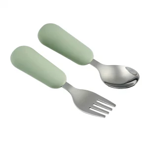 Nattou Set de couverts en acier inoxydable - Vert