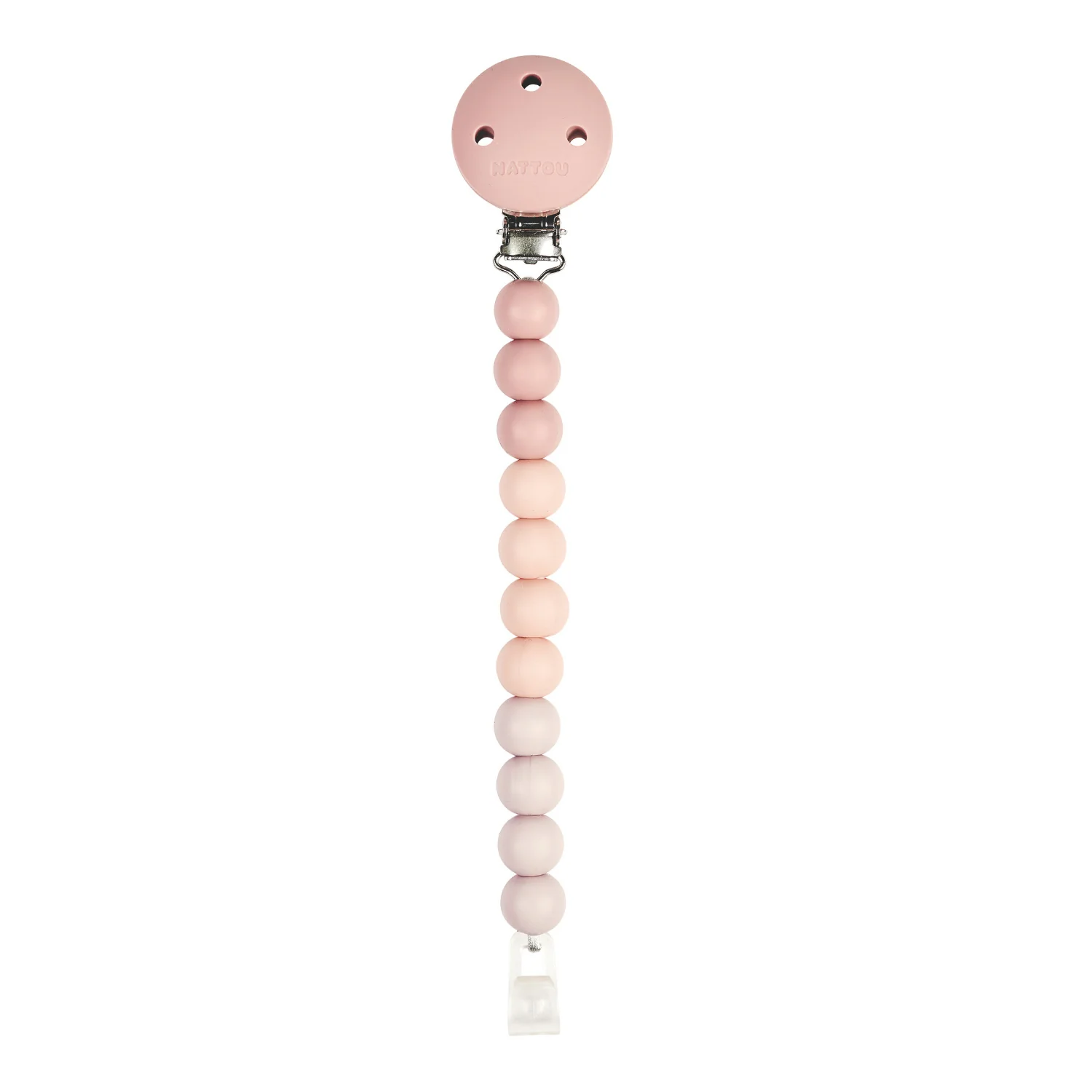 Attache-sucette silicone rose dégradé