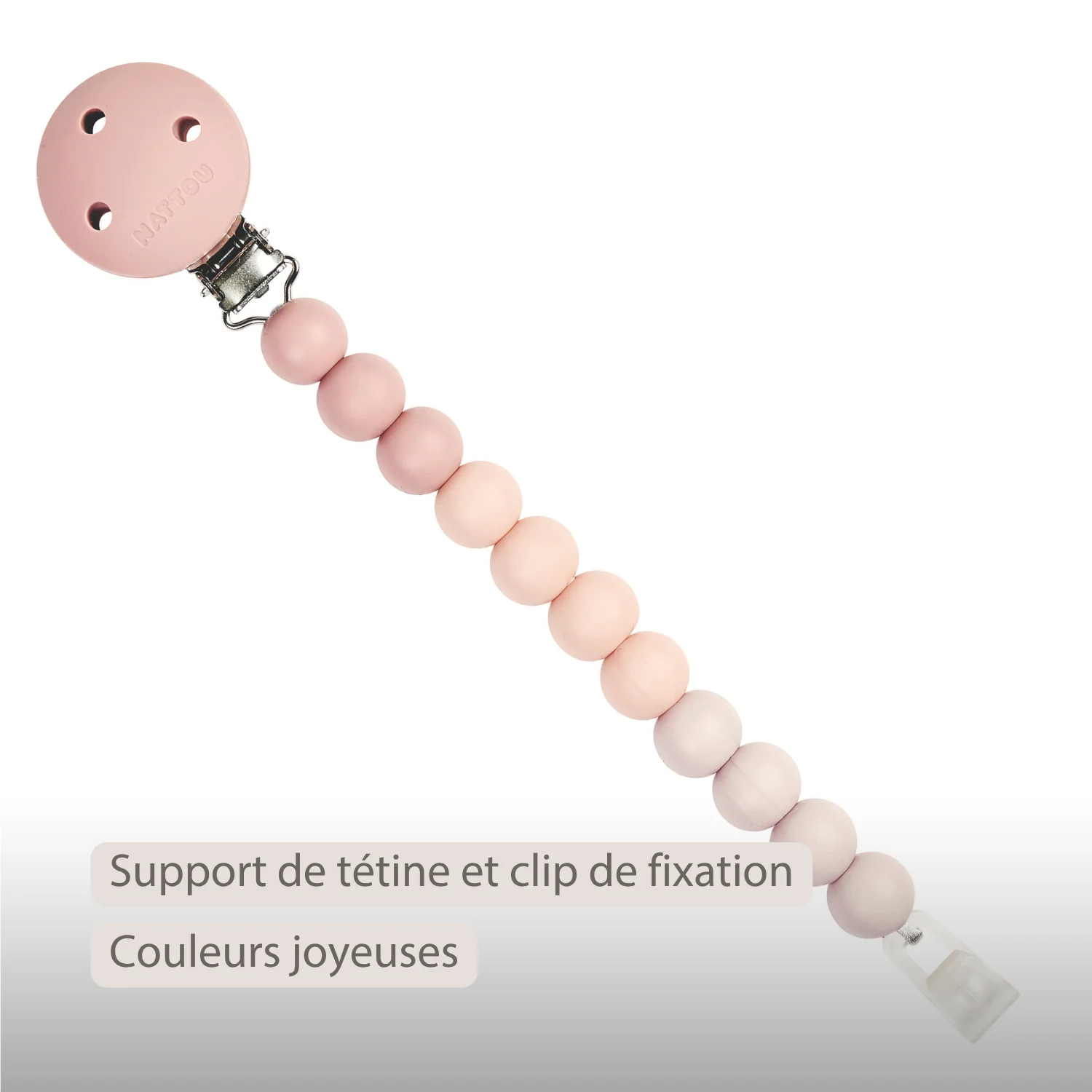 Attache-sucette silicone rose dégradé – Image 4