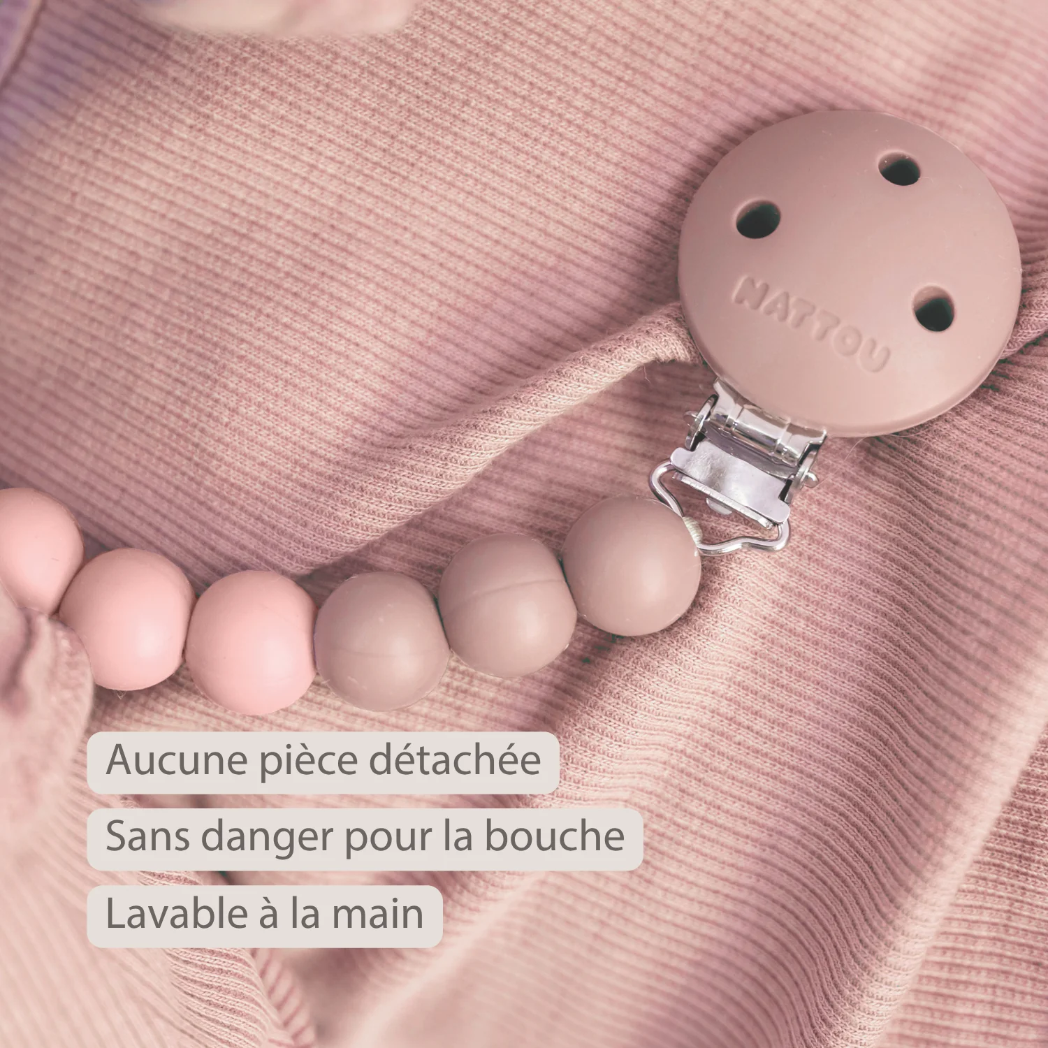 Attache-sucette silicone rose dégradé – Image 5