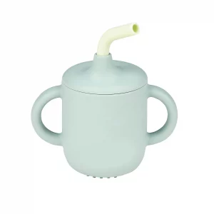 Tasse avec paille en silicone - vert