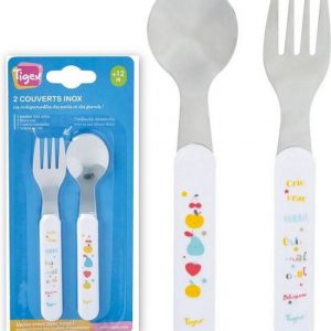 Tigex Couverts en acier inoxydable 12 mois+ - Fourchette et cuillère