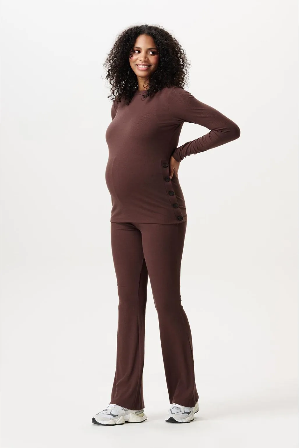 Noppies Pantalon de grossesse coupe évasée - Brun - Taille M