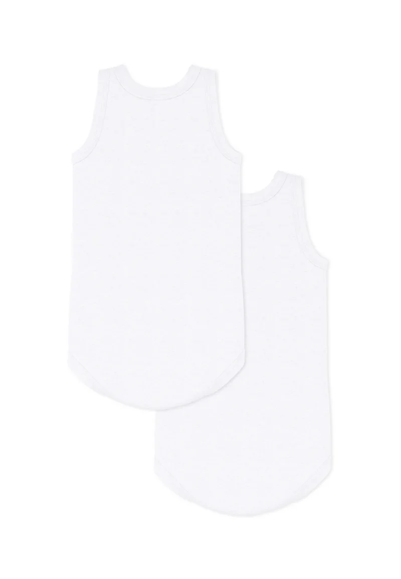 Lot de 3 bodies bretelles en coton blanc bébé - Petit Bateau - Taille 18 mois – Image 2