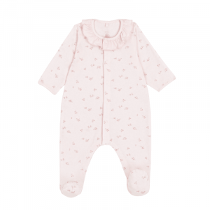 Petit Bateau Pyjama bébé en velours avec col imprimé à fleurs - Taille 18 mois