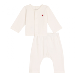 Petit Bateau Ensemble 2 pièces - Cœur - Taille 6 mois