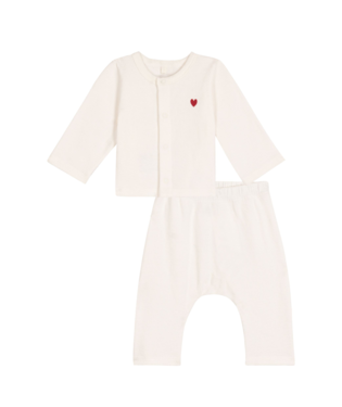Petit Bateau Ensemble 2 pièces - Cœur - Taille 6 mois