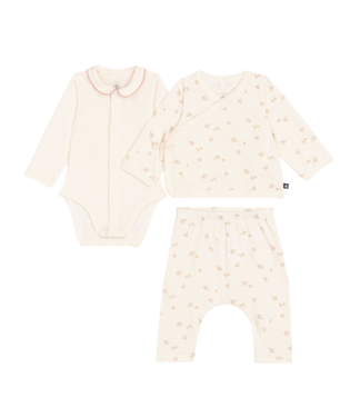 Petit Bateau Ensemble 3 pièces - Fleurs - Taille 1 mois