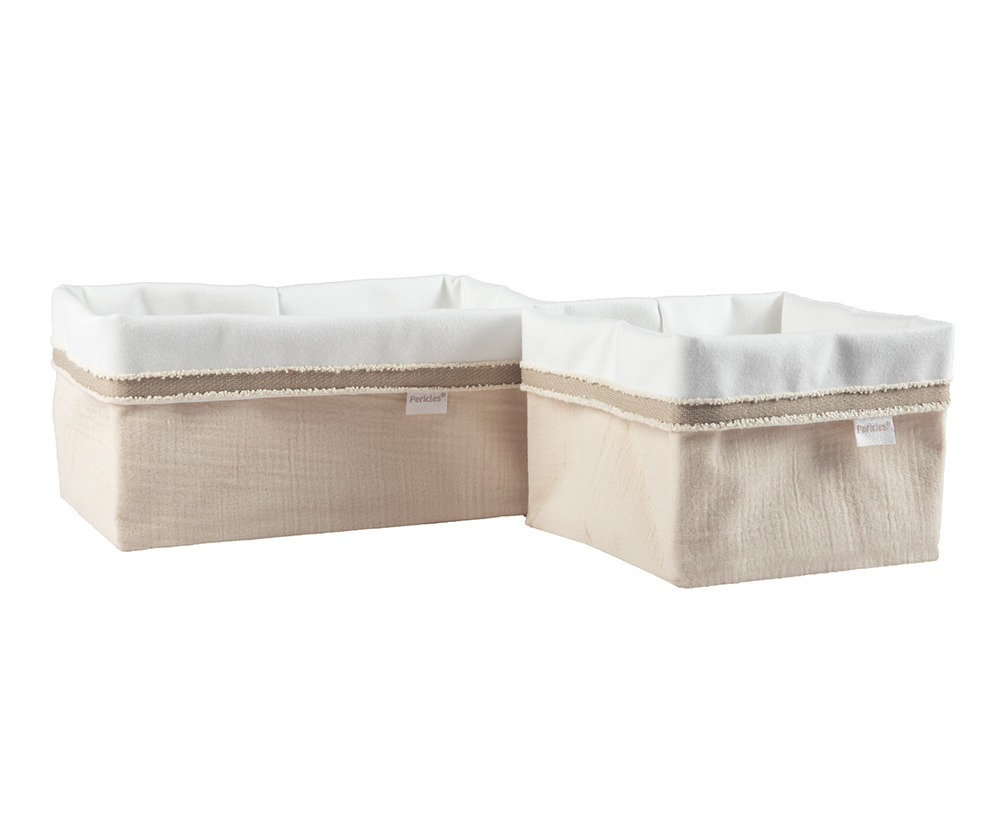 Set de paniers de rangement Pericles crème