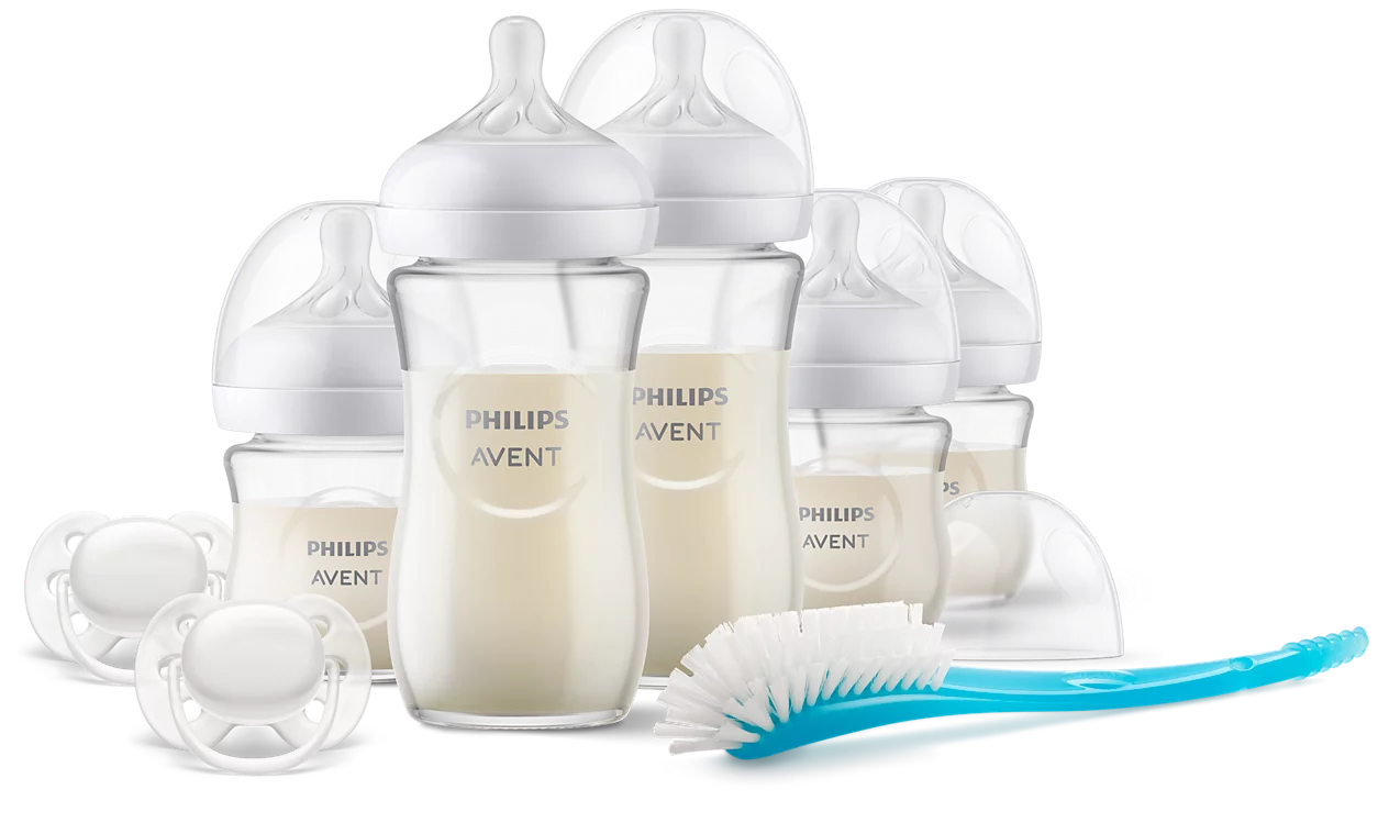 Kit nouveau né Avent Natural 3.0 avec 5 biberons en verre SCD8379/11 Philips Avent