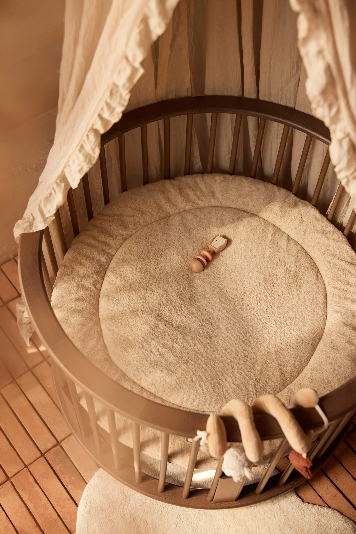 Jollein Tapis de parc rond Fluffy Sand – Image 3