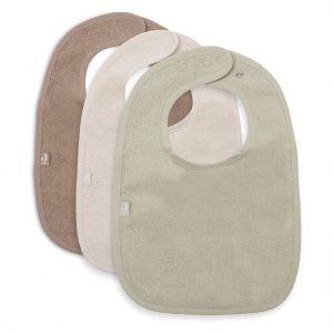 Jollein Bavoir Éponge - 3 Unités - Sable, Vert Matcha Doux & Café au Lait