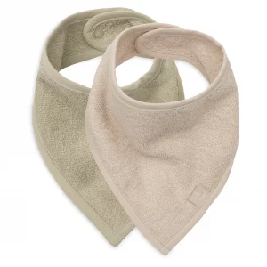 Jollein Bavoir Bandana - 2 Unités - Vert Matcha Doux & Sable