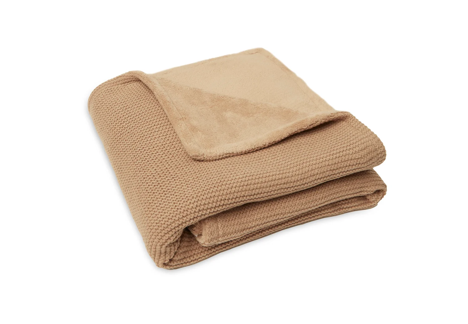 Jollein Couverture en tricot doublée polaire - Biscuit