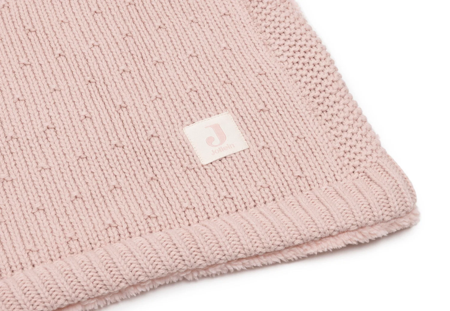 Jollein Couverture en tricot à pois et tissu peluche Silk rose 75 x 100 cm – Image 3