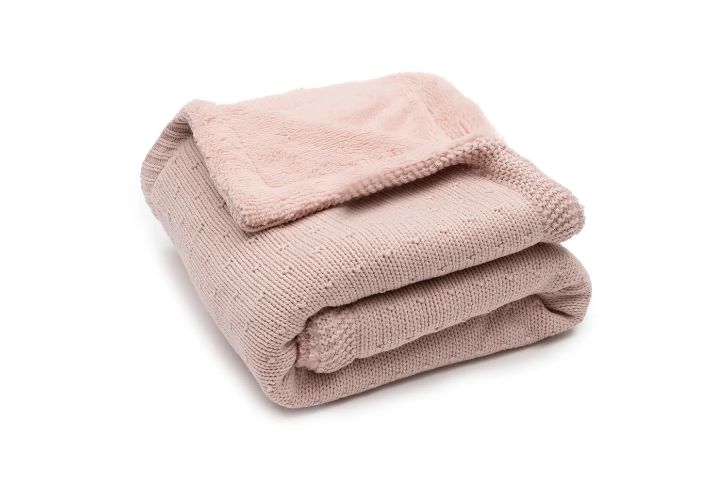 Jollein Couverture en tricot à pois et tissu peluche Silk rose 75 x 100 cm – Image 4