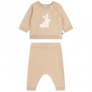 Petit Bateau Ensemble bébé 2 pièces coton et cachemire beige - Taille 6 mois