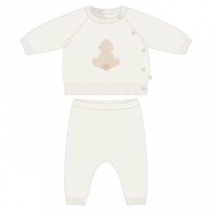 Petit Bateau Ensemble bébé 2 pièces coton et cachemire écru - Taille 6 mois