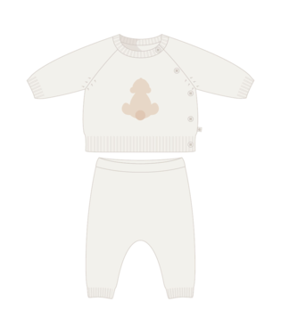 Petit Bateau Ensemble bébé 2 pièces coton et cachemire écru - Taille 3 mois