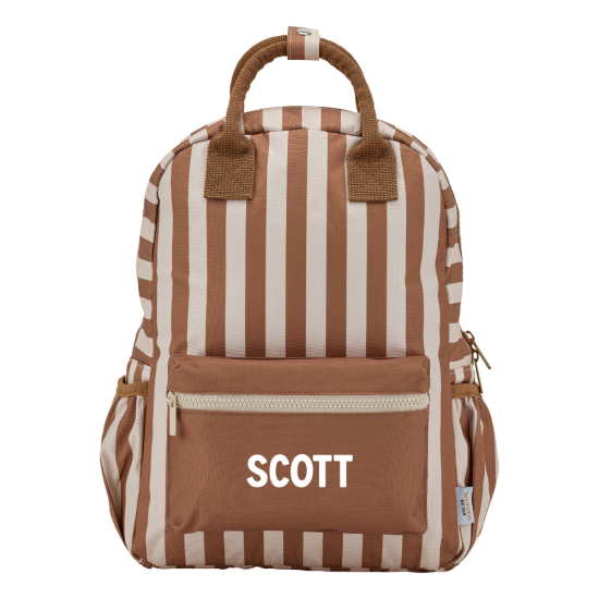 Atelier Wagram Sac à dos rayures beige personnalisable