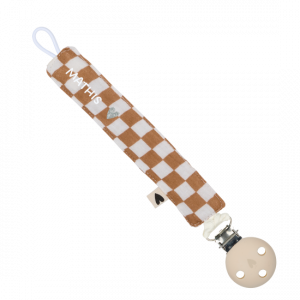 Atelier Wagram Attache tétine gaze - Damier brun
