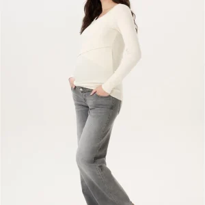 Noppies T-shirt manches longues d'allaitement - Blanc cassé - Taille L