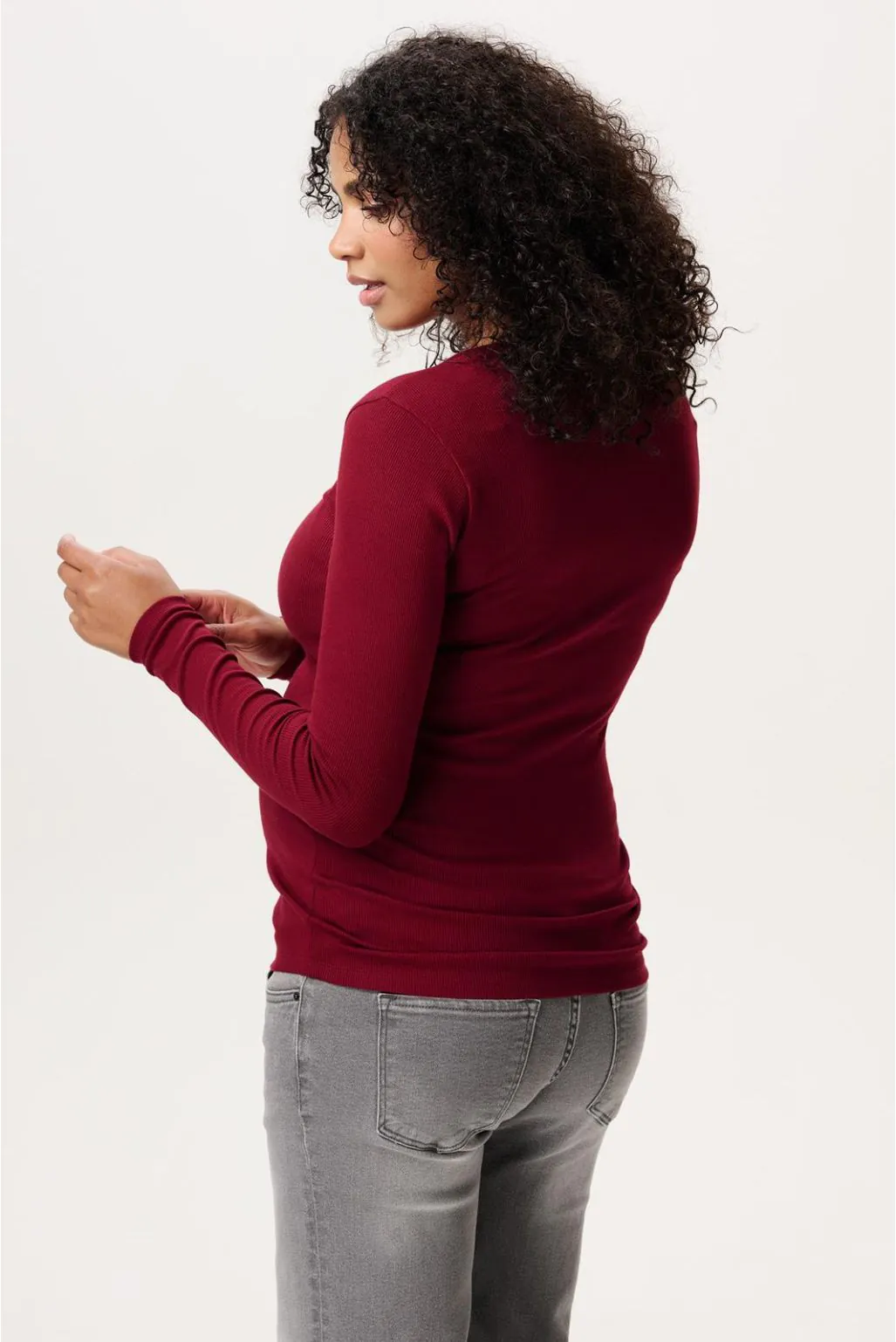 Noppies T-shirt manches longues d'allaitement - Bordeau - Taille L – Image 2