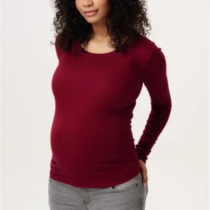 Noppies T-shirt manches longues d'allaitement - Bordeau - Taille L
