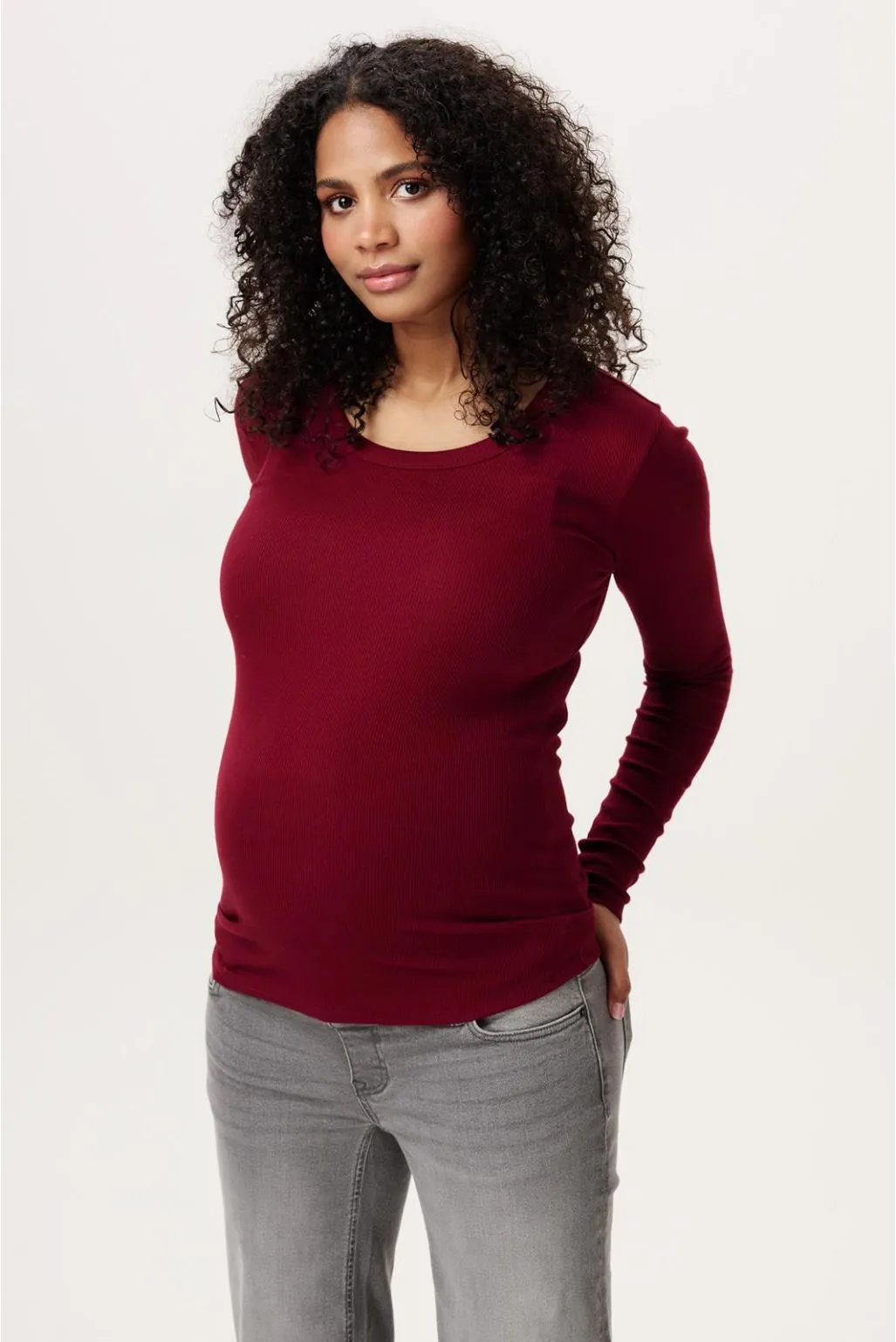 Noppies T-shirt manches longues d'allaitement - Bordeau - Taille L