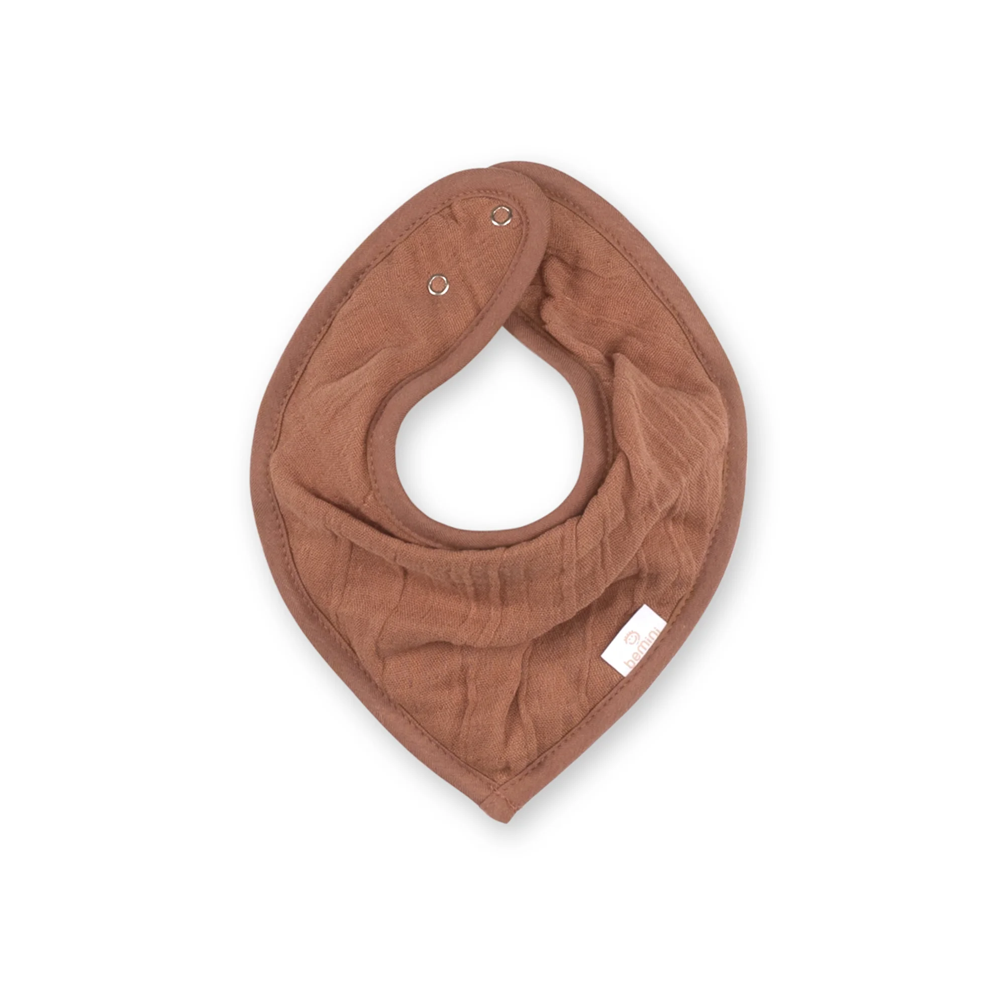 Bavoir Bemini Bemini Bavoir 25cm Gaze douce waterproof en Oeko-Tex - Moka