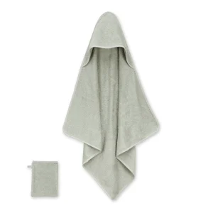 Bemini Cape de bain et gant de toilette 90x90cm en éponge - Kaki