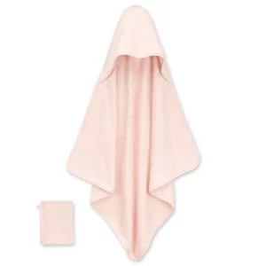 Bemini Cape de bain et gant de toilette 90x90cm en éponge - Rosa
