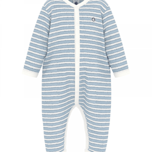 Petit Bateau Pyjama marin bleu ciel sans pied Polaire/Lait - Taille 12 mois