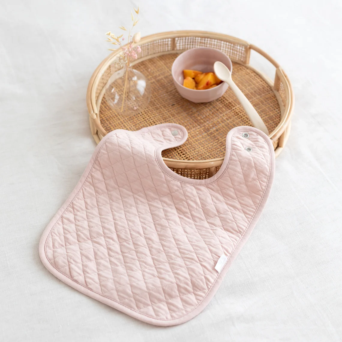 Bemini Bavoir waterproof 37cm Pady quilted jersey - Blush – Image 2