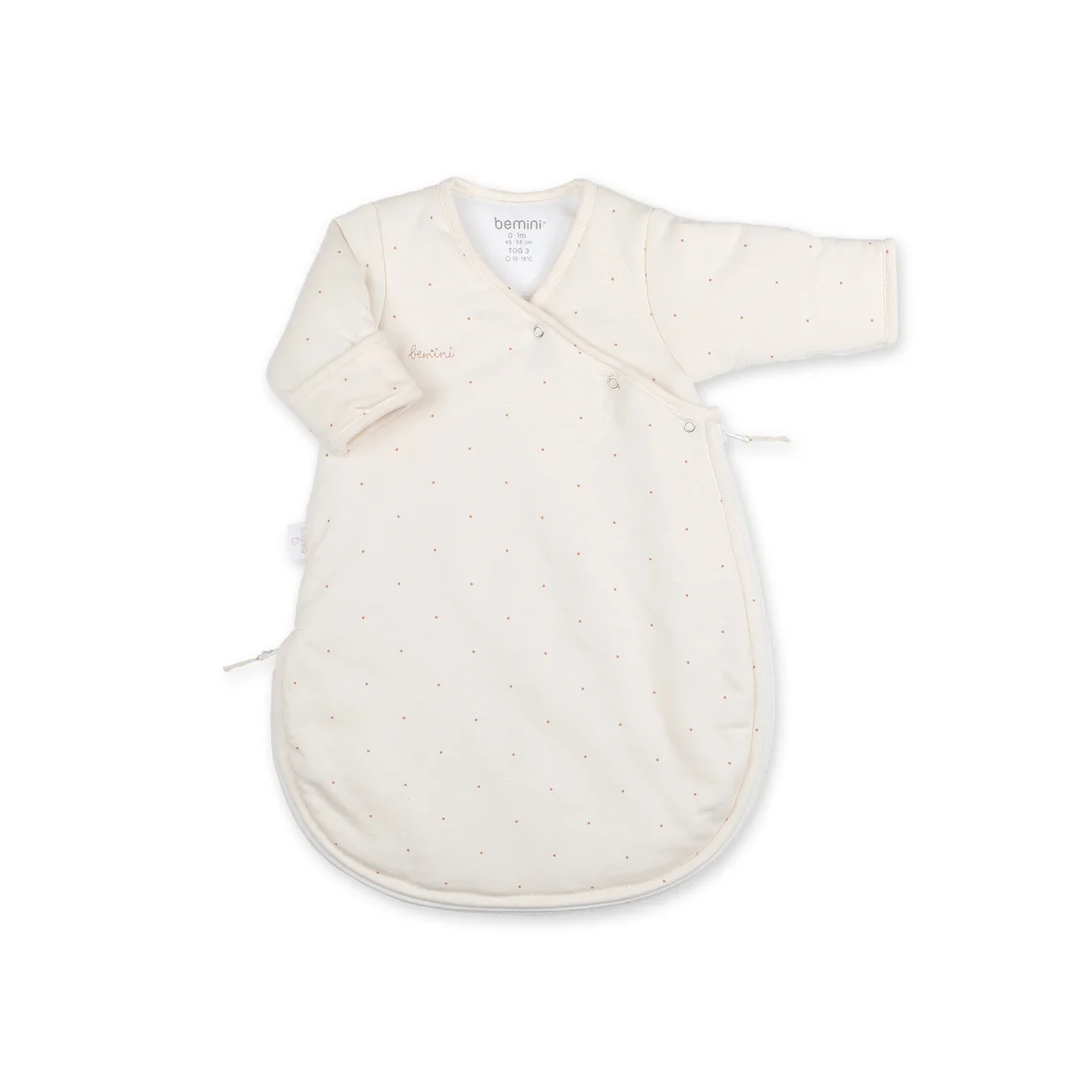 Bemini Gigoteuse avec moufles 0-1m hiver TOG 3 Cocon bien chaud - Ecru