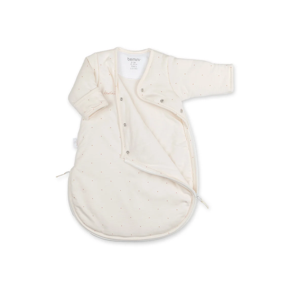 Bemini Gigoteuse avec moufles 0-1m hiver TOG 3 Cocon bien chaud - Ecru – Image 2