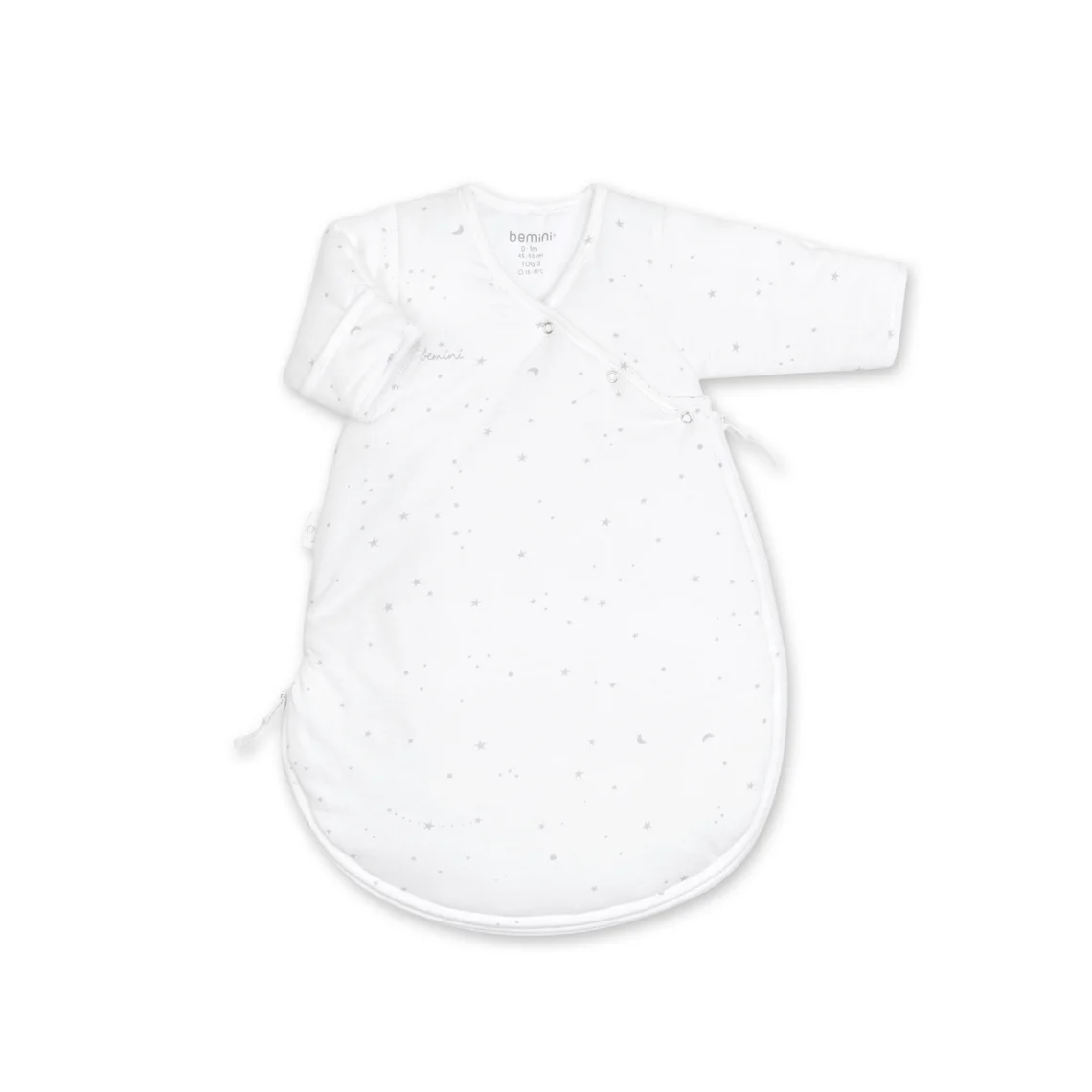 Bemini Gigoteuse avec moufles 0-1m hiver TOG 3 Cocon bien chaud Stars ecru
