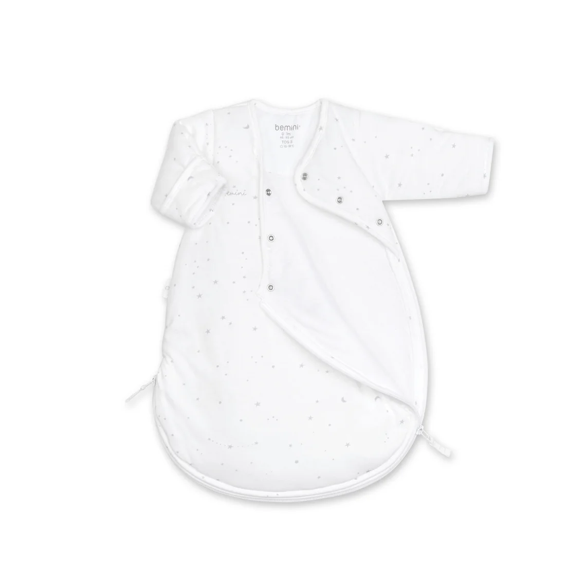 Bemini Gigoteuse avec moufles 0-1m hiver TOG 3 Cocon bien chaud Stars ecru – Image 2