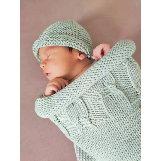 Ma Petite Laine Cocon Premium 100% Mérinos - Vert Laine - T1 Naissance – Image 2