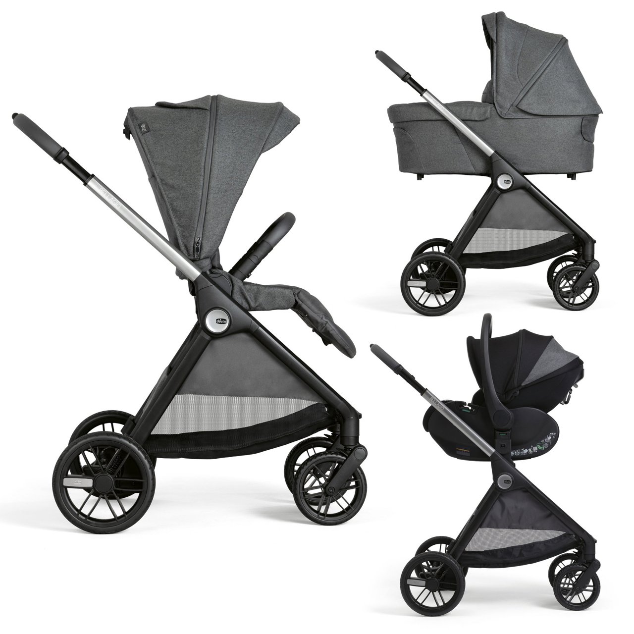 Trio poussette Chicco Bellagio 2 - First Seat Recline i-Size - Black Satin