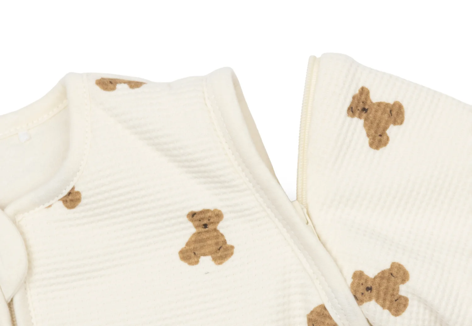 Jollein Gigoteuse avec manches amovibles - Mini Teddy Bear - Little Waffle - Taille 60 cm – Image 5