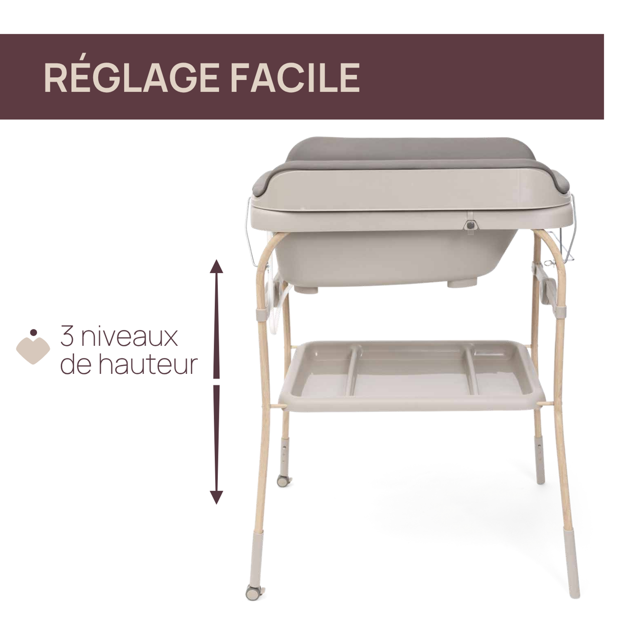 Baignoire et table à langer Chicco Soft Bubble Armonia - Scandinavian – Image 3