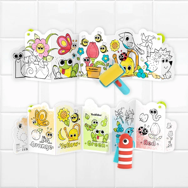 Yookidoo – Livre de bain magique à colorier avec de l'eau – Spray 'N' Roll