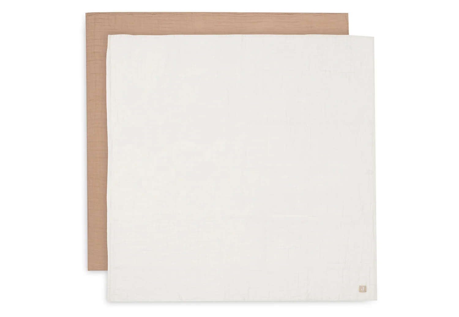 Jollein Langes gaze de coton 115x115cm - Biscuit/Ivory - 2 unités