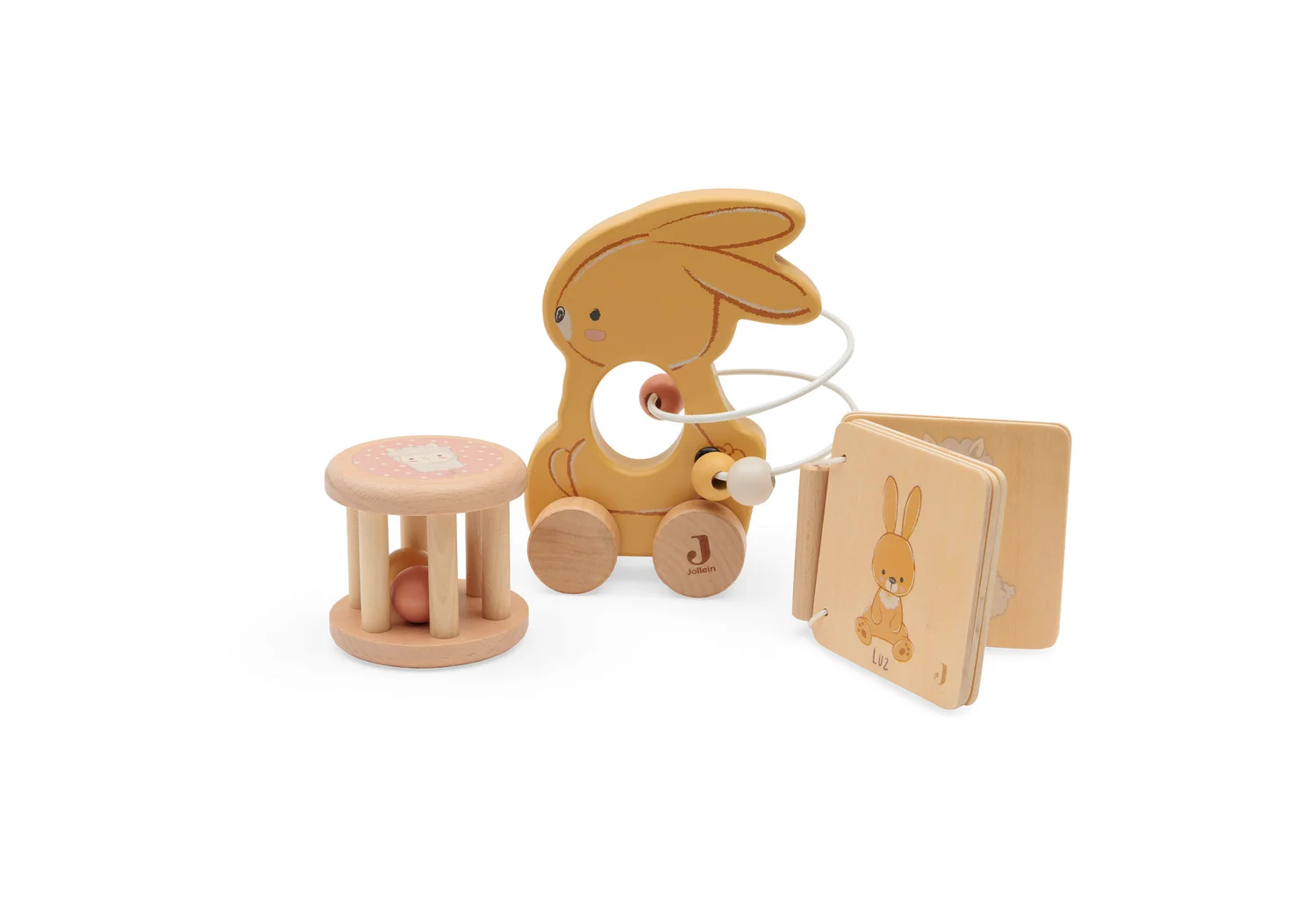 Jollein Coffret 3 cadeaux en bois - Jollies - Lapin