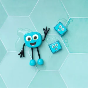 Glo Pals – Personnage lumineux pour le bain avec 2 cubes – Blair - Bleu